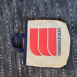 Vintage  Eastern Cruise Line Tote bag Red graphics ' SS Emerald Seas'.
